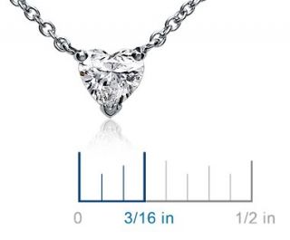 Heart Shaped Diamond Pendant in 18k White Gold (3/8 ct. tw.)  Blue 