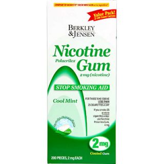 Berkley & Jensen 2mg Cool Mint Nicotine Gum   100 Count, 2 Pk 