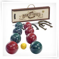 St. Pierre Combination 107mm Bocce Ball and Horseshoe Set