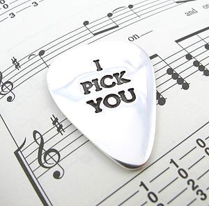 Personalised Fine Silver Plectrum   gifts for him