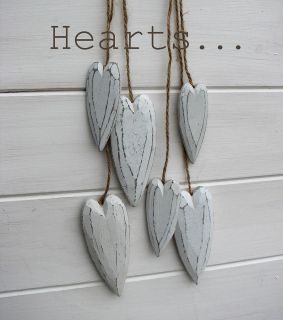 distressed wooden heart cluster hanging by gertie & mabel 