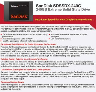 Buy the SanDisk 240GB Extreme Solid State Drive .ca