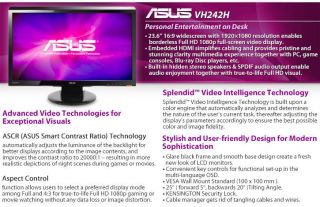 ASUS 24 Wide 1080p LCD, Speakers, VGA, DVI, HDMI Product Details