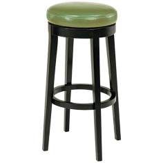 Wasabi Green Leather 26 High Backless Swivel Counter Stool