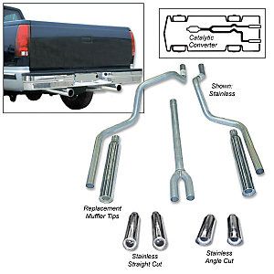 1994 2008 DODGE RAM 1500 EXHAUST SYSTEM (DEEP TONED DUAL OUTLET CAT 