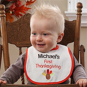 My First Thanksgiving Embroidered Bib   On Sale Today