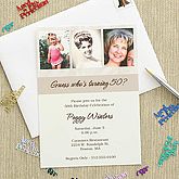 Personalized Then & Now Photo Birthday Party Invitations   7254