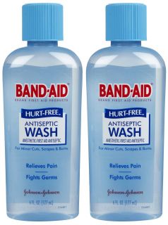 Band Aid First Aid   Hurt Free Antiseptic Wash   2 pk   