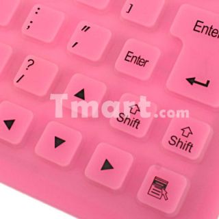 85 Keys Flexible Computer Keyboard Pink   Tmart