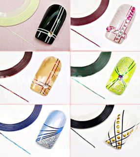 10 Color Striping Tape Line Nail Art Decoration Sticker   Tmart