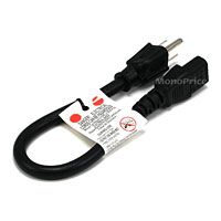 Product Image for 1ft 14AWG Power Cord Cable w/ 3 Conductor PC Power 