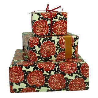 red roses gift wrap, card & ribbon pack by rachel goodchild designs 