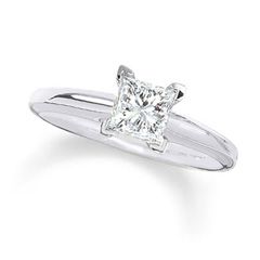 CT. Princess Cut Diamond Solitaire Engagement Ring in 18K White Gold 