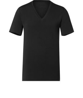 Hugo Black Stretch Cotton V Neck Dredoso T Shirt  Herren  T Shirts 