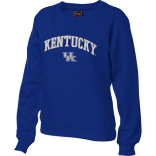 Kentucky Wildcats Womens Royal Tackle Twill Crewneck Sweatshirt 
