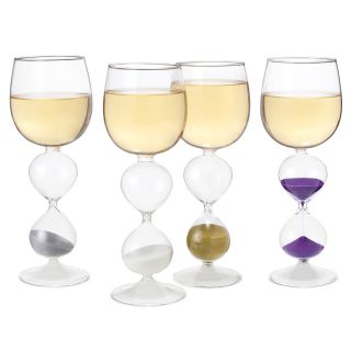 WINE HOURGLASSES   SET OF 4  Unique Wine Glasses, Stemware 