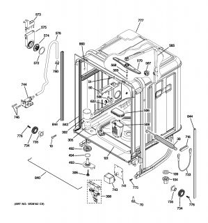 Model # PDW9800J10BB Ge Dishwasher   Upper rack assembly (31 parts)