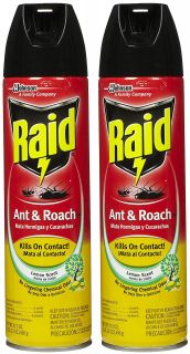 Raid Ant & Roach Killer Insecticide Spray, Lemon, 17.5 oz 2 pack