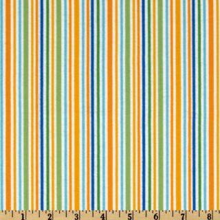 Riley Blake Zoofari Flannel Stripe Orange   Discount Designer Fabric 