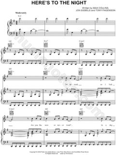 Image of Eve 6   Heres To the Night Sheet Music    & Print