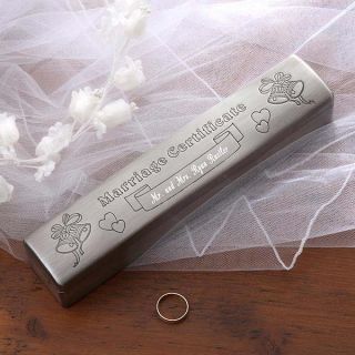 1997   Our Marriage Certificate Engraved Keepsake Box   Pewter Box