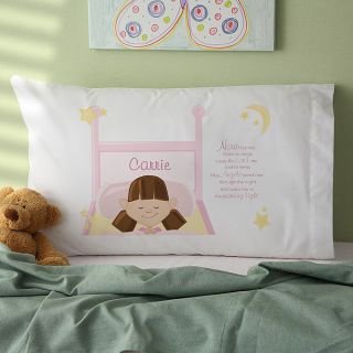 9544   Her Bedtime Prayer© Personalized Character Pillowcase   Girl 