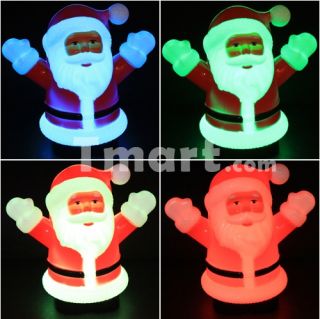 Colorful LED light Santa Claus Nightlight Lamp Red   Tmart