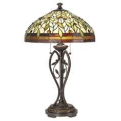 Blossoming Leaf and Vine Tiffany Table Lamp