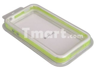 Protective Plastic Frame Case for iPhone 4 Light Green & White   Tmart 