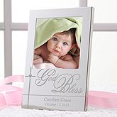 Engraved Silver Baby Picture Frames   God Bless Baby   12081
