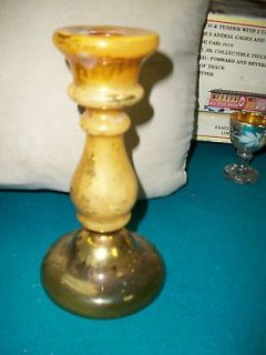 Gold Mercury Glass 7 tall candlestick holder