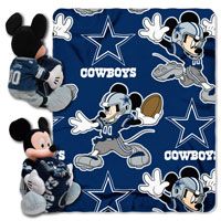 Disney Dallas Cowboys Mickey Mouse Plush & Blanket Set 40x50 Fleece 