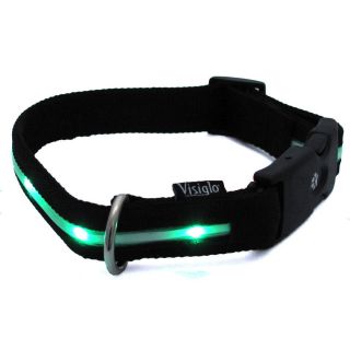 Visiglo Illuminated Glowing Nylon Pet Collar w LED For Night Walking 