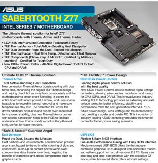 ASUS SABERTOOTH Z77 and Intel Core i7 3770S Bundle Product Details