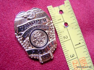   KY STATE POLICE TROOPER PROUD RESPECT GOLD EAGLE MINI BADGE SHIELD PIN