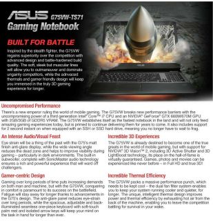 Buy the ASUS G75 17.3 i7 12GB/500GB/GTX 660M Win7 NB .ca