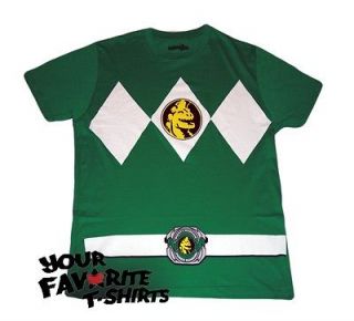 Power Rangers Green Ranger Costume Licensed Adult Green T Shirt S 3XL