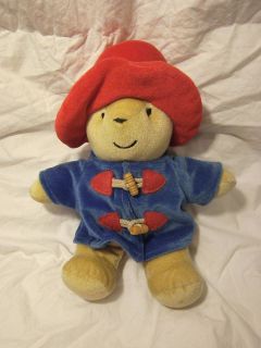 EDEN Paddington Bear Plush Stuffed Animal Toy 10 Red Blue Jacket Soft 