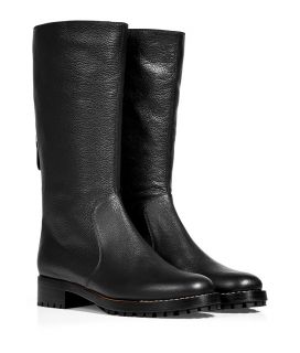 Sergio Rossi Black Grained Leather Boots  Damen  Schuhe  STYLEBOP 