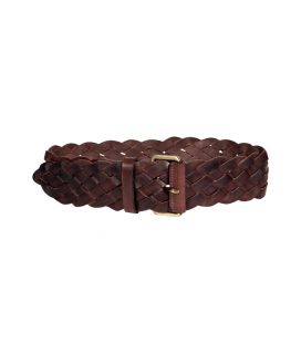 Hoss Intropia Brown Interlaced Leather Belt  Damen  Accessories 