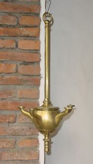 ANTQ SOLID BRONZE HANGING OIL LAMP 5 FONTS 27 COMPLETE