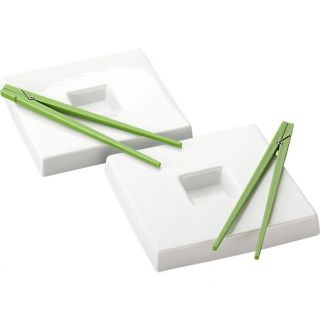 piece green clothespin chopsticks and dunk sushi plate set in 