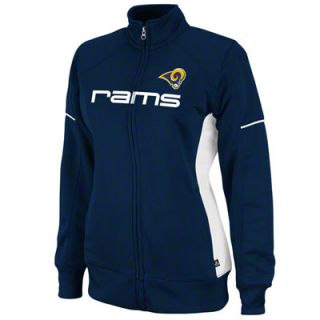 St. Louis Rams Womens Counter Navy Full Zip Track Jacket 