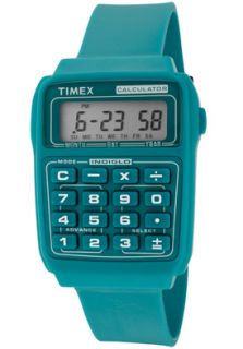 Timex 2N190 Watches,Calculator Multifunction Grey Digital Dial Teal 