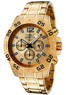 Invicta 1503 Watches,Mens Invicta II Chronograph 18K Gold Plated 