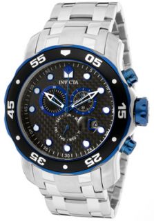 Invicta 10381 Watches,Mens Pro Diver Chronograph Black Carbon Fiber 
