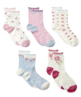 Mothercare Blue Marl Floral Socks – 5 pack   socks   Mothercare