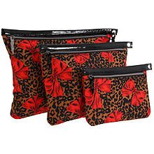 Betseyville by Betsey Johnson Handbags Cheetah Bows 3 Piece Zip, Grey 