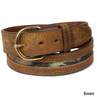  1 1/2 Distressed Leather Outfitter Belt with Camo 