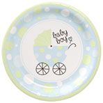 Blue Baby Boy Baby Shower Paper Party Plates, 8¾
